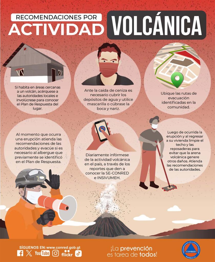 Mineduc suspende clases en cuatro municipios por erupción del volcán de Fuego