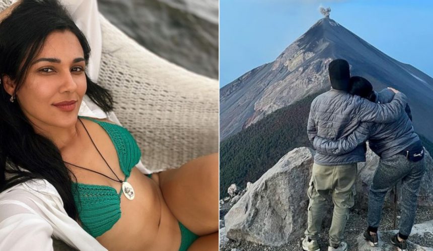 Camila Arteche en el Volcán de Fuego y paisajes de lagos durante su viaje a Guatemala