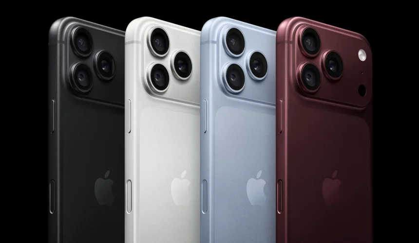 iPhone 18 Pro y iPhone 18 Pro Max sobre fondo del Apple Event 2026 en California, con énfasis en cámara y diseño Pro