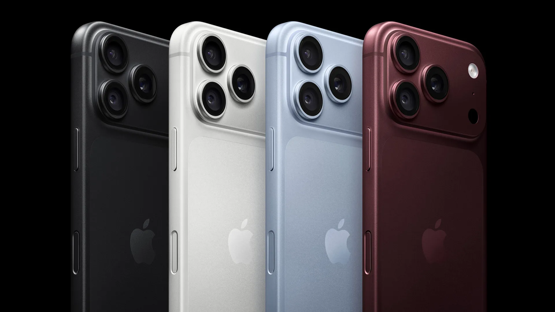 iPhone 18 Pro y iPhone 18 Pro Max sobre fondo del Apple Event 2026 en California, con énfasis en cámara y diseño Pro